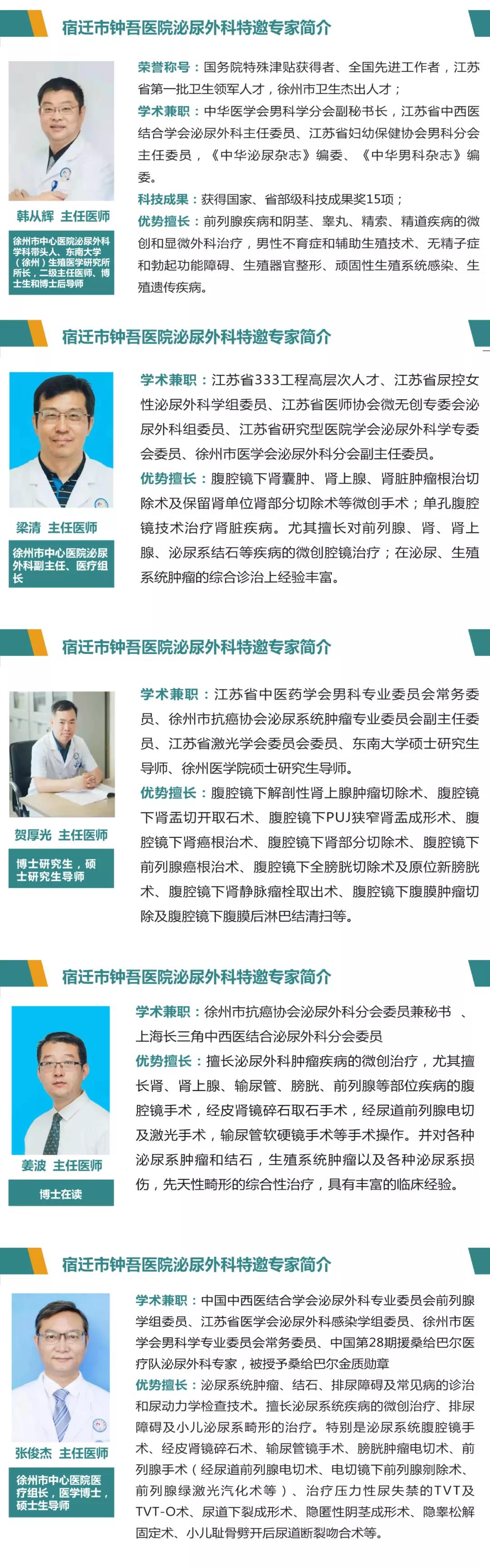 每周五、周六！宿遷市鐘吾醫(yī)院特邀徐州市中心醫(yī)院泌尿外科博士專家團(tuán)隊(duì)會(huì)診(圖3)